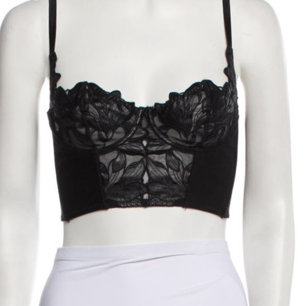 Fleur du Mal  Black Lace corset Bralette